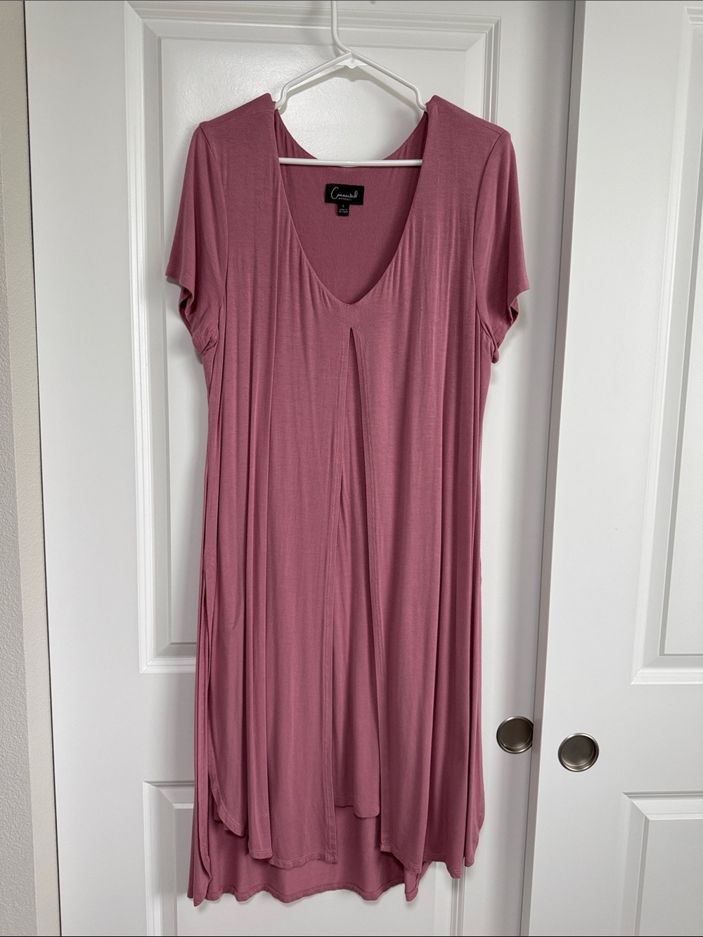 Summer Dress Dusty Rose V-Neck Swing Dressy